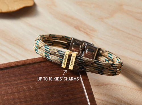 Bracelet en paracorde pour papa personnalisé avec les prénoms des enfants
